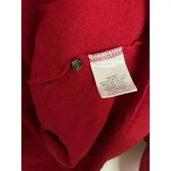 St John's Bay Men's Heritage Sueded Jersey Polo Long Sleeve Red Cotton Size XXL - Picture 4 of 5